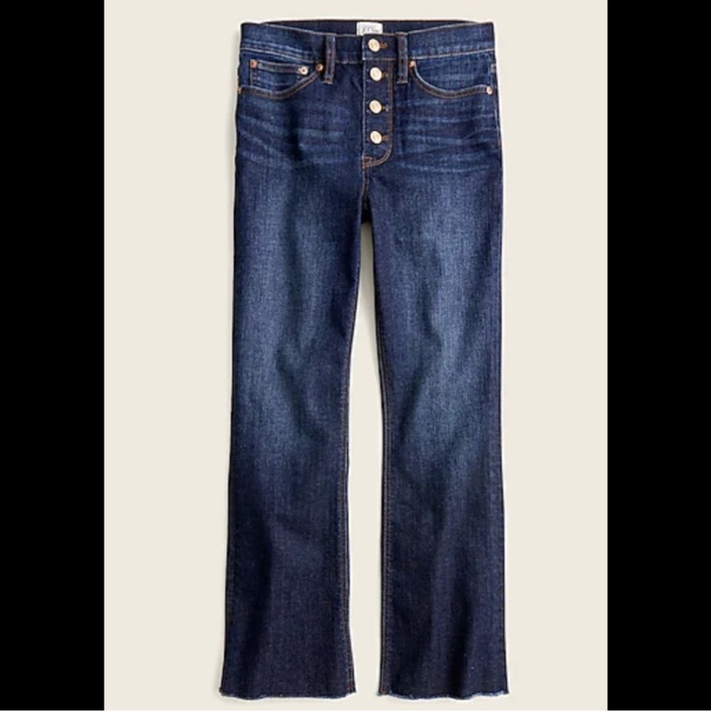 J. Crew 9" Billie demi-boot crop Jeans in Dark Worn wash Size 27 Tall